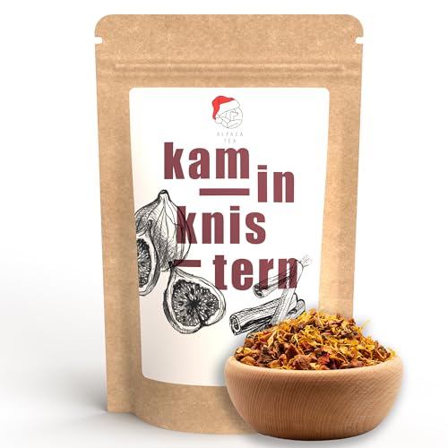 Alpaca Tea | Wintertee | lose Früchteteemischung für die kalten Monate | natürlich ohne Koffein | ebenfalls geeignet als Basis für Früchtepunsch und Glühwein (Kaminknistern, 100g) von Alpaca Tea