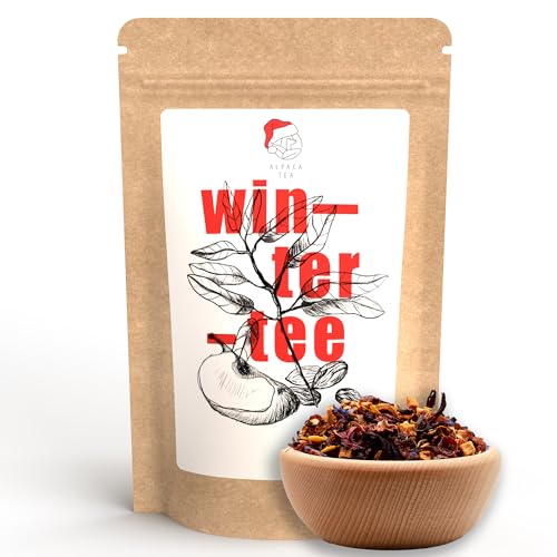 Alpaca Tea | Wintertee (100g) | lose Früchteteemischung für die kalten Monate | natürlich ohne Koffein | ebenfalls geeignet als Basis für Früchtepunsch und Glühwein | wiederverschließbar… (100g) von Alpaca Tea