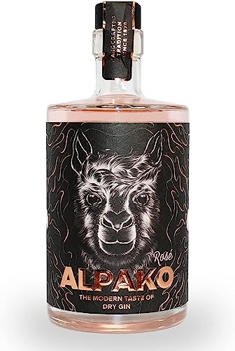 Alpako Gin Rosé - 0,5 L - 43% Vol. - Modern Dry Gin mit fruchtiger Grapefruit & exotischer Papaya - perfekter Cocktail mit Wild Berry Tonic von Alpako Gin