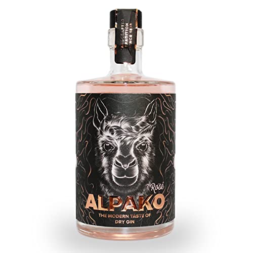 Alpako Gin Rosé - 0,5 L - 43% Vol. - Modern Dry Gin mit fruchtiger Grapefruit & exotischer Papaya - perfekter Cocktail mit Wild Berry Tonic von Alpako Gin