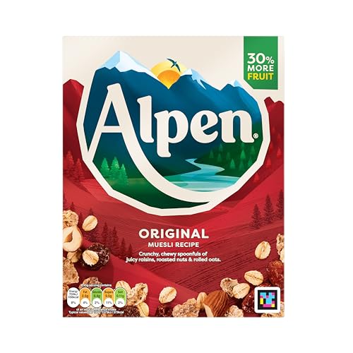 Alpen Müsli Original (1 x 550 g) – gesundes Frühstück im Schweizer Stil – Leckere Cerealien mit vielen Ballaststoffen und 100 % natürlichen Zutaten – Nutri-Score A von Alpen