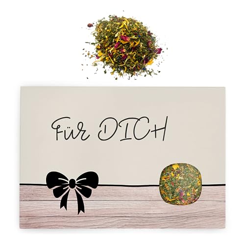 Geschenkkarte mit Gewürzmischung "Für DICH". Blütenmischung als Salatgwürz von AlpenGeschenke