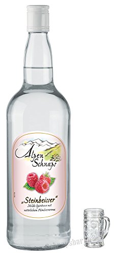 Alpenschnaps Steinbeisser Himbeere 1,0l incl. Stampl von Alpenschnaps Steinbeisser