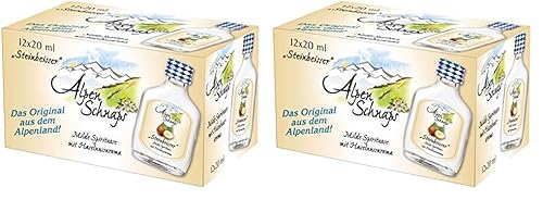 Alpenschnaps | Steinbeisser | 12 x 20ml | Haselnuss | pures Alpenglück im Glas (Packung mit 2) von Alpenschnaps