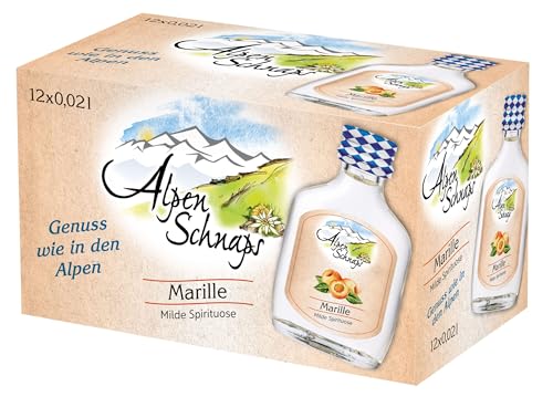 Alpenschnaps | Steinbeisser | 12 x 20ml | Marille | pures Alpenglück im Glas von Alpenschnaps