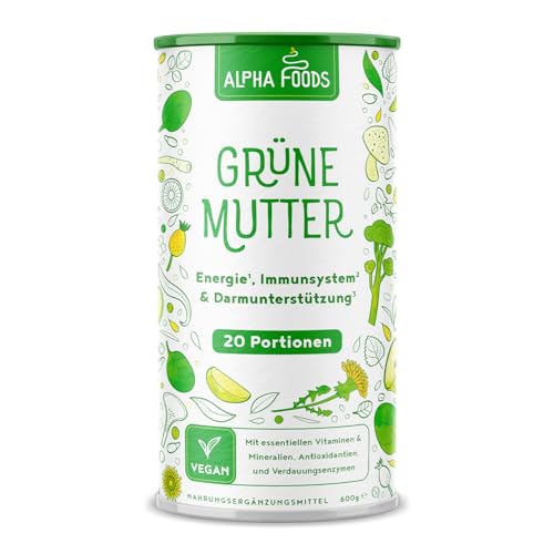 Grüne Mutter 2.0 - Das Original - Greens Shake - Akazienfaserpulver, Weizengras, Brennnessel, Mariendistel, Alfalfa, Chlorella, Knotentangpulver und mehr - Smoothie Shake - 600g Pulver Grüne Mutter 2.0 - Das Original - Greens Shake - Akazienfaserpulver, Weizengras, Brennnessel, Mariendistel, Alfalfa, Chlorella, Knotentangpulver und mehr - Smoothie Shake - 600g Pulver von Alpha Foods