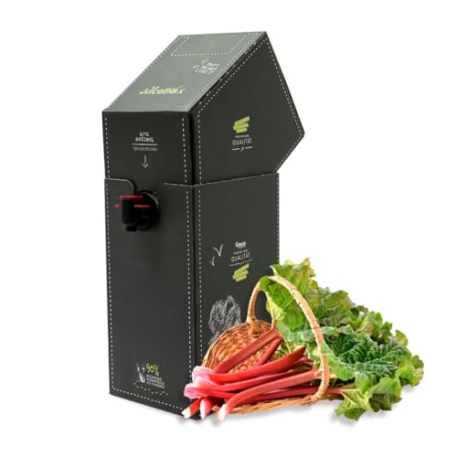 JuiceBox Sirup Rhabarber - 2 Liter ergibt 22 Liter Fertiggetränk, Nachhaltig, Vegan & Lecker von Ewbob