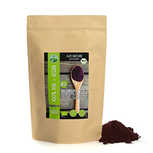 Aronia Pulver BIO 500g von Alpi Nature, Aroniabeeren bio gemahlen, Aroniabeeren Pulver, glutenfrei von Alpi Nature