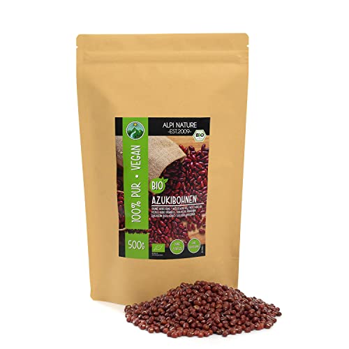 Azukibohnen BIO 500g von Alpi Nature, ganze Adzukibohne, rote Adzukibohnen für Curry, Salat und Reis von Alpi Nature