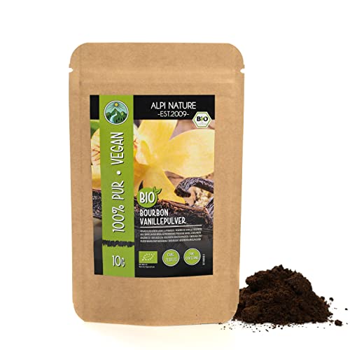 Bourbon Vanillepulver BIO 10g von Alpi Nature, Bourbon Vanilleschoten gemahlen aus Madagaskar von Alpi Nature