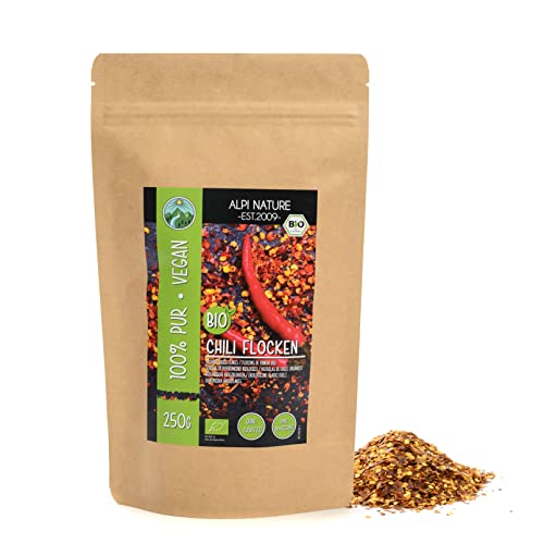 Chiliflocken Scharf BIO 250g von Alpi Nature, Chilischoten bio, scharfe Gewürze, Chili Gewürz scharf von Alpi Nature