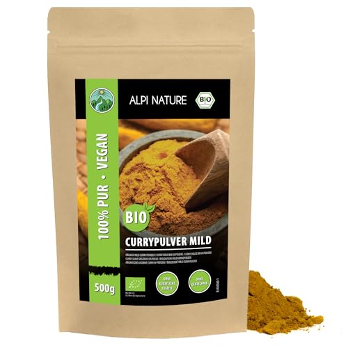 Curry Pulver mild BIO 500g von Alpi Nature, Premium Qualität Curry Pulver bio, indische Gewürze von Alpi Nature