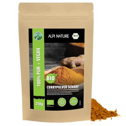 Curry Pulver scharf BIO 250g von Alpi Nature, Premium Qualität Curry Pulver, indische Gewürze von Alpi Nature