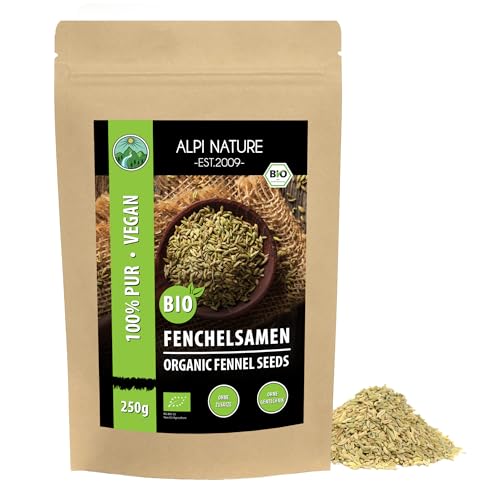 Fenchelsamen BIO ganz 250g von Alpi Nature, ganze Fenchelsamen für Gewürzmischungen und Fenchel Tee von Alpi Nature