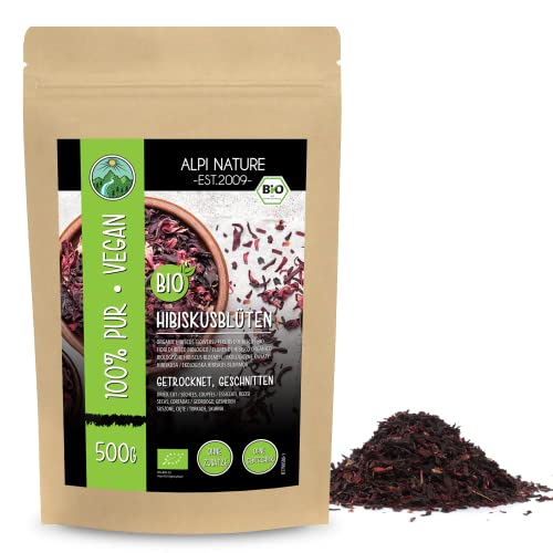Hibiskustee BIO 500g von Alpi Nature, Hibiskusblütentee, Hibiskusblüten geschnitten, Hibiskus Tee lose, Hibiscus Tea von Alpi Nature