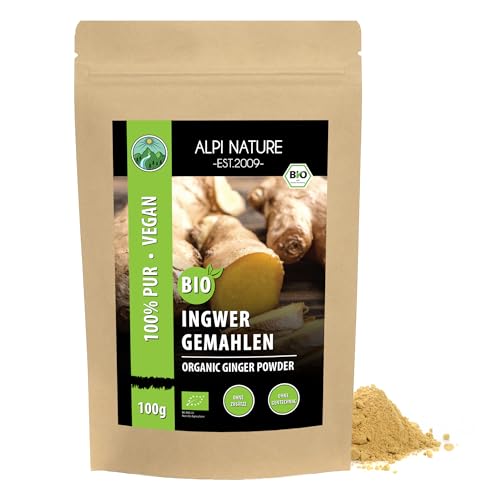 Ingwerpulver BIO 100g von Alpi Nature, bio Ingwer gemahlen, Ingwerwurzel Pulver von Alpi Nature