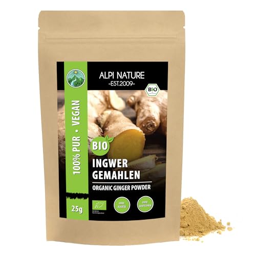 Ingwerpulver BIO 25g von Alpi Nature, bio Ingwer gemahlen, Ingwerwurzel Pulver von Alpi Nature