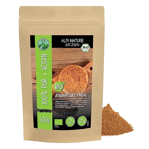 Carobpulver BIO 500g von Alpi Nature, Johannisbrot gemahlen, natürlicher Süßstoff, Johannisbrotmehl von Alpi Nature