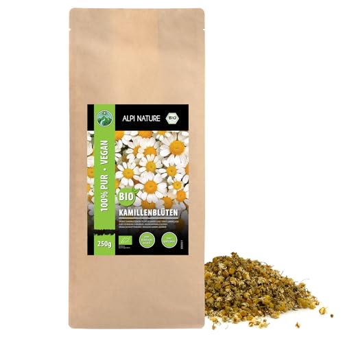 Kamillenblüten Tee BIO 250g von Alpi Nature, Kamillentee, Premium Qualität ganze Kamillenblüten von Alpi Nature