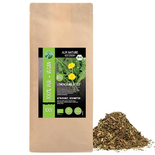 Löwenzahntee BIO 100g von Alpi Nature, bio Löwenzahnblätter Loser Tee, Löwenzahn getrocknet, Löwenzahn Tee von Alpi Nature