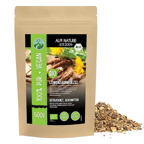 BIO Löwenzahnwurzel getrocknet (500g), Bio Löwenzahnwurzel geschnitten, Löwenzahn Wurzel aus kontrolliert biologischem Anbau, Löwenzahn Tee Bio, Löwenzahnwurzeltee 100% natürlich von Alpi Nature