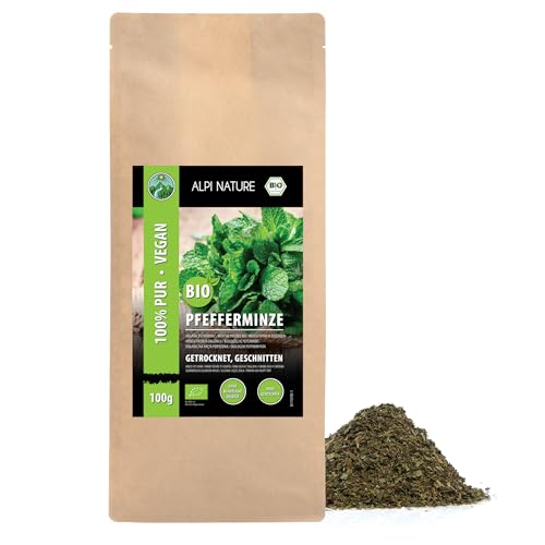 BIO Minze gerebelt (100g), Minze Bio getrocknet, Minze aus kontrolliert biologischem Anbau, Minztee 100% natürlich, ohne Zusätze von Alpi Nature