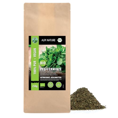Pfefferminztee BIO 250g von Alpi Nature, Tee Pfefferminze getrocknet, Minzblätter geschnitten, bio Minze getrocknet von Alpi Nature