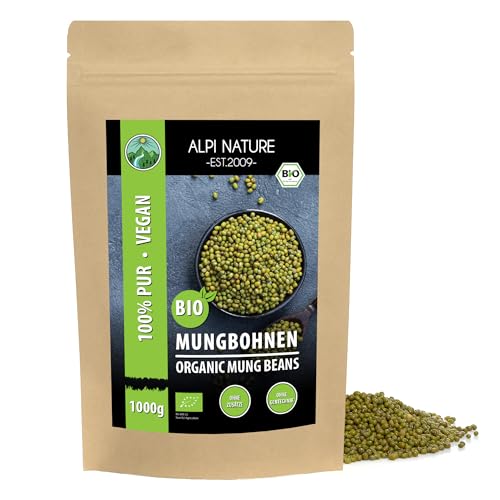 Mungobohnen BIO 1kg von Alpi Nature, bio Mungobohnen, Mungbohnen, Mung grüne Bohnen zum Kochen von Alpi Nature