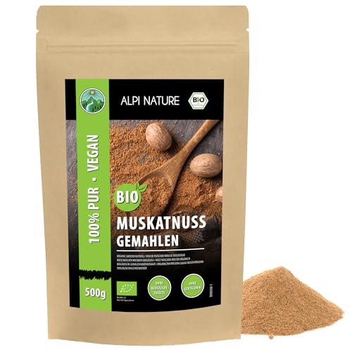 Muskatnuss gemahlen BIO 500g von Alpi Nature, Muskatnuss bio gemahlen, gemahlene Muskatnüsse, Nutmeg von Alpi Nature