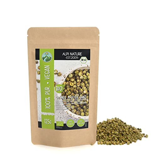 Pfefferkörner grün BIO 125g von Alpi Nature, grüner Pfeffer, Pfefferkörner ganz, Pfeffer ganz von Alpi Nature