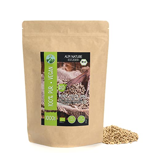 Pfeffer weiß ganz BIO 1kg von Alpi Nature, weißer Pfeffer, weiße Pfefferkörner, Pfefferkörner weiß von Alpi Nature