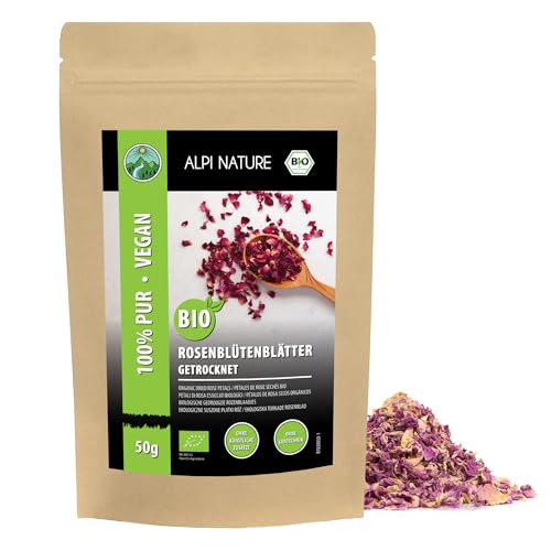 Rosenblätter getrocknet BIO 50g von Alpi Nature, Rosenblütenblätter, Rosenblüten Tee lose, Rosenblätter Тее, Rosentee von Alpi Nature