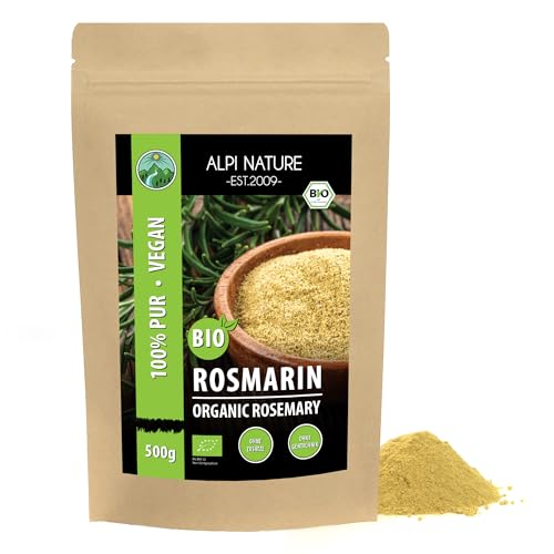 BIO Rosmarin gemahlen (500g), Bio Rosmarin Pulver, Rosmarin aus kontrolliert biologischem Anbau, Rosmarin 100% rein und naturbelassen von Alpi Nature