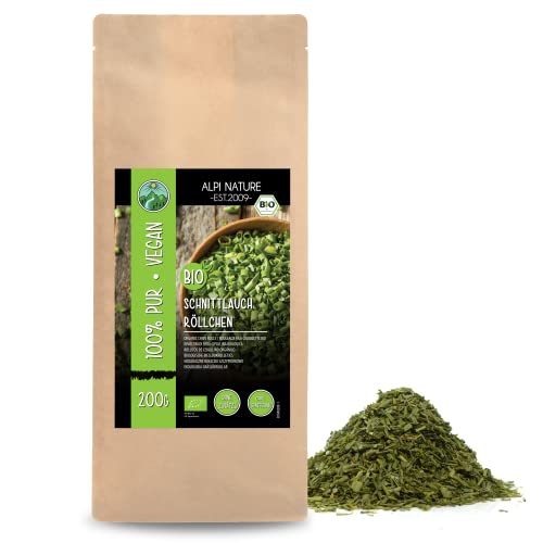 Schnittlauch BIO 200g von Alpi Nature, bio Schnittlauch getrocknet geschnitten zum Kochen, Garnieren und Dips von Alpi Nature