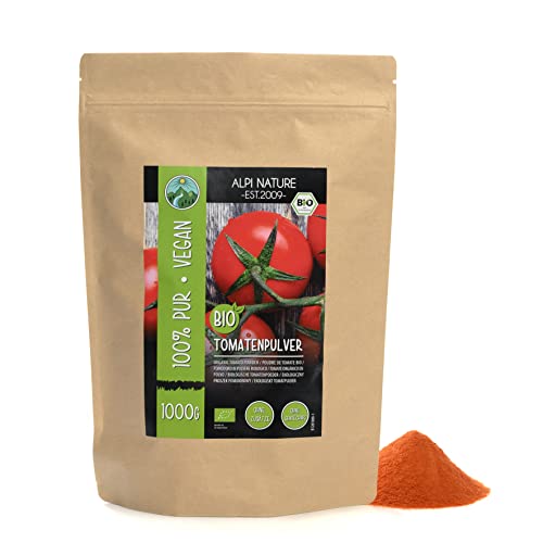 BIO Tomaten Pulver (1kg), Bio Tomatenpulver, Tomaten gemahlen aus kontrolliert biologischem Anbau, 100% rein und naturbelassen von Alpi Nature