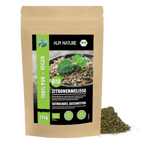 BIO Zitronenmelisse getrocknet (125g), Bio Melissentee, Zitronenmelissentee aus kontrolliert biologischem Anbau, Melisse Bio laborgeprüft, 100% rein und naturbelassen von Alpi Nature