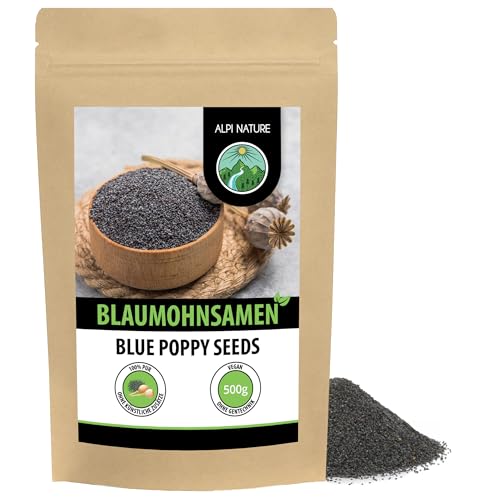 Mohnsamen 500g von Alpi Nature, Blaumohn Samen ganz, Mohn Samen ganz zum Backen und Mohnkuchen von Alpi Nature
