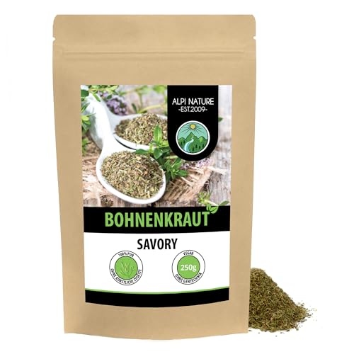 Bohnenkraut getrocknet (250g), Bohnenkraut gerebelt, Bohnen Kraut schonend getrocknet, 100% rein und naturbelassen, ohne Zusätze von Alpi Nature