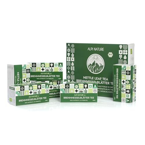 Brennesseltee BIO von Alpi Nature, 120 Brennesseltee Beutel, 120g (6 Schachteln mit 20 Teebeutel à 1g), Brennessel Tee von Alpi Nature