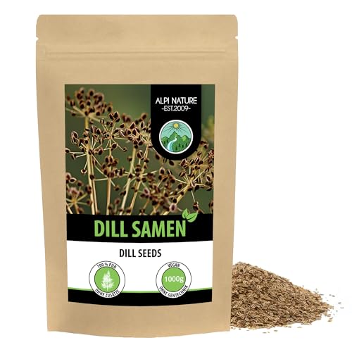 Dillsamen (1kg), Dillsaat 100% naturrein, Gurkenkümmel natürlich ohne Zusätze, vegan, Dill Samen von Alpi Nature