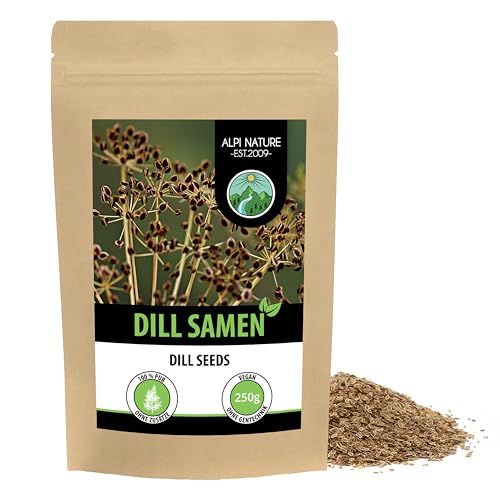 Dillsamen (250g), Dillsaat 100% naturrein, Gurkenkümmel natürlich ohne Zusätze, vegan, Dill Samen von Alpi Nature