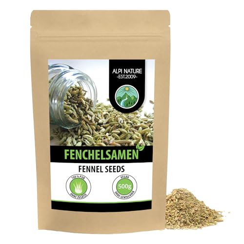 Fenchelsamen (500g), Fenchel ganz, 100% naturrein, Fenchelsaat natürlich ohne Zusätze, vegan von Alpi Nature