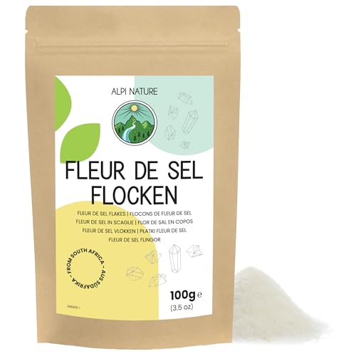 Fleur de Sel Salz Flocken 100g von Alpi Nature, Meersalz Кristalle 0.5-2mm aus Südafrika für die Gourmetküche Fleur de Sel Salz Flocken 100g von Alpi Nature, Meersalz Кristalle 0.5-2mm aus Südafrika für die Gourmetküche von Alpi Nature