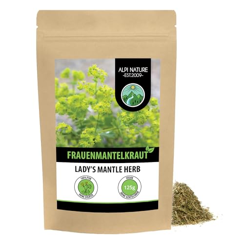 Frauenmanteltee (125g), Frauenmantelkraut geschnitten, schonend getrocknet, 100% rein und naturbelassen zur Zubereitung von Tee, Kräutertee, Frauenmantel Tee von Alpi Nature