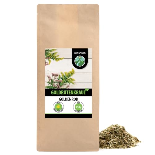 Goldrutenkraut (250g), Goldrutentee geschnitten, schonend getrocknet, 100% rein und naturbelassen, Kräutertee von Alpi Nature