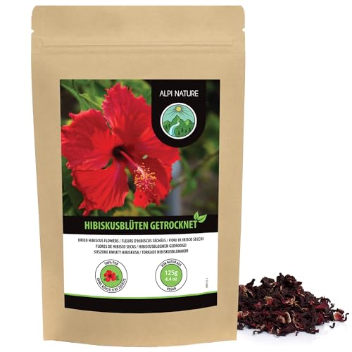 Hibiskustee 125g von Alpi Nature, Hibiskusblütentee, Hibiskusblüten ganz, Hibiskus Tee lose, Hibiscus Tea von Alpi Nature