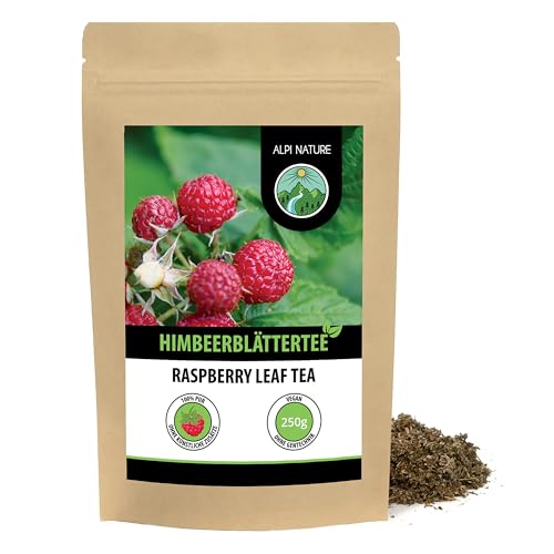 Himbeerblättertee (250g), Himbeerblätter geschnitten, schonend getrocknet, 100% rein und naturbelassen zur Zubereitung von Tee, Kräutertee, Himbeerblätter Tee von Alpi Nature