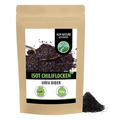 Isot Biber 500g von Alpi Nature, Urfa Biber, getrocknete Chilischoten gemahlen, Isot Chiliflocken von Alpi Nature