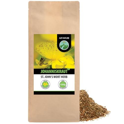 Johanniskraut Tee (1kg), Geschnitten, schonend getrocknet, 100% rein und naturbelassen zur Zubereitung von Tee, Kräutertee, Johanniskrauttee von Alpi Nature