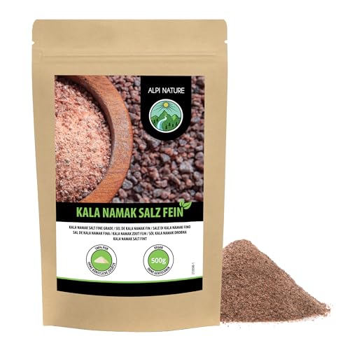 Kala Namak Salz fein 500g, Kala Namak Steinsalz, bekannt als Schwarzsalz von Alpi Nature